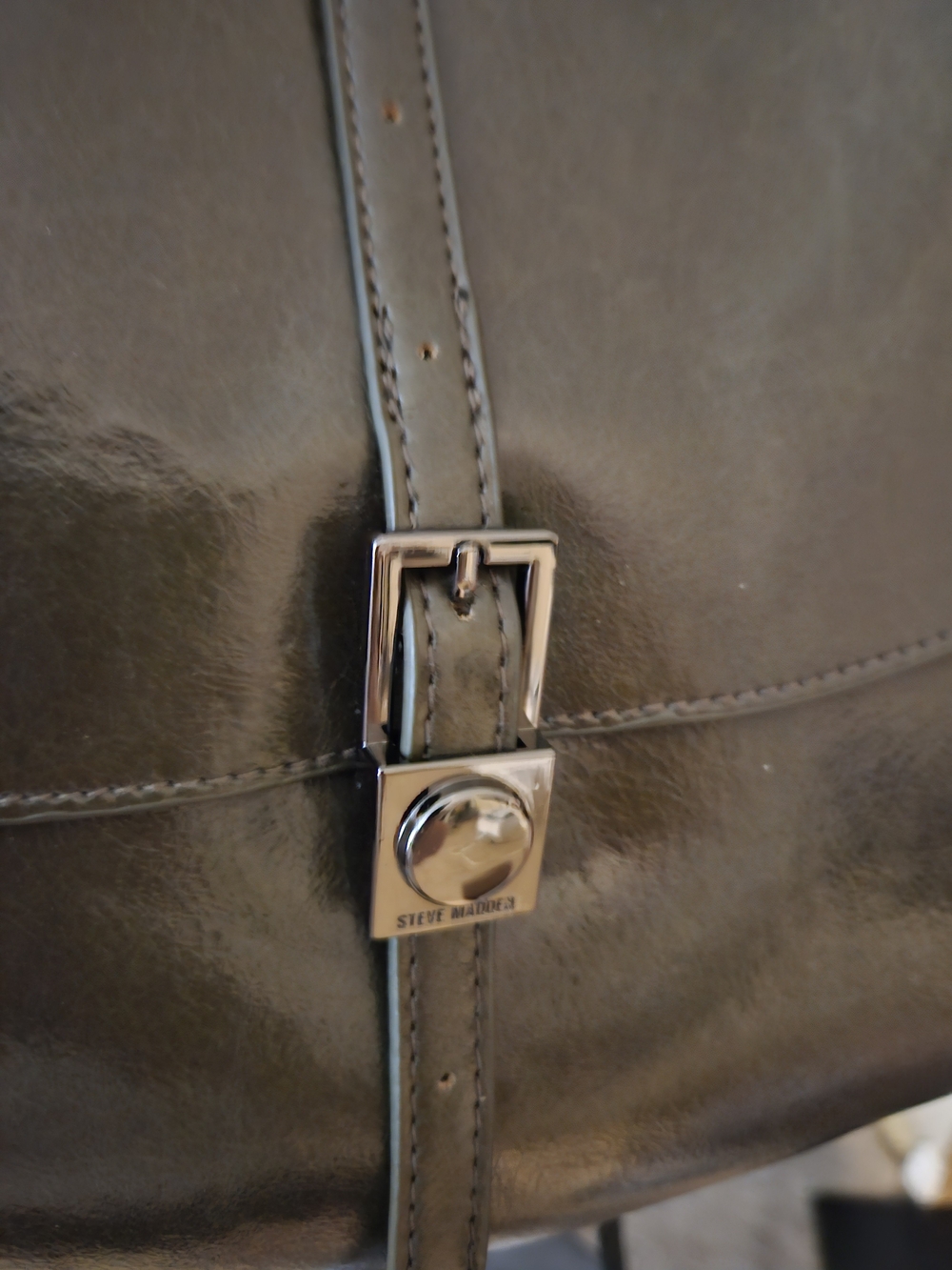 Steve Madden Olive Green Shoulder Bag with Scarf Accent - Picture 2 of 3